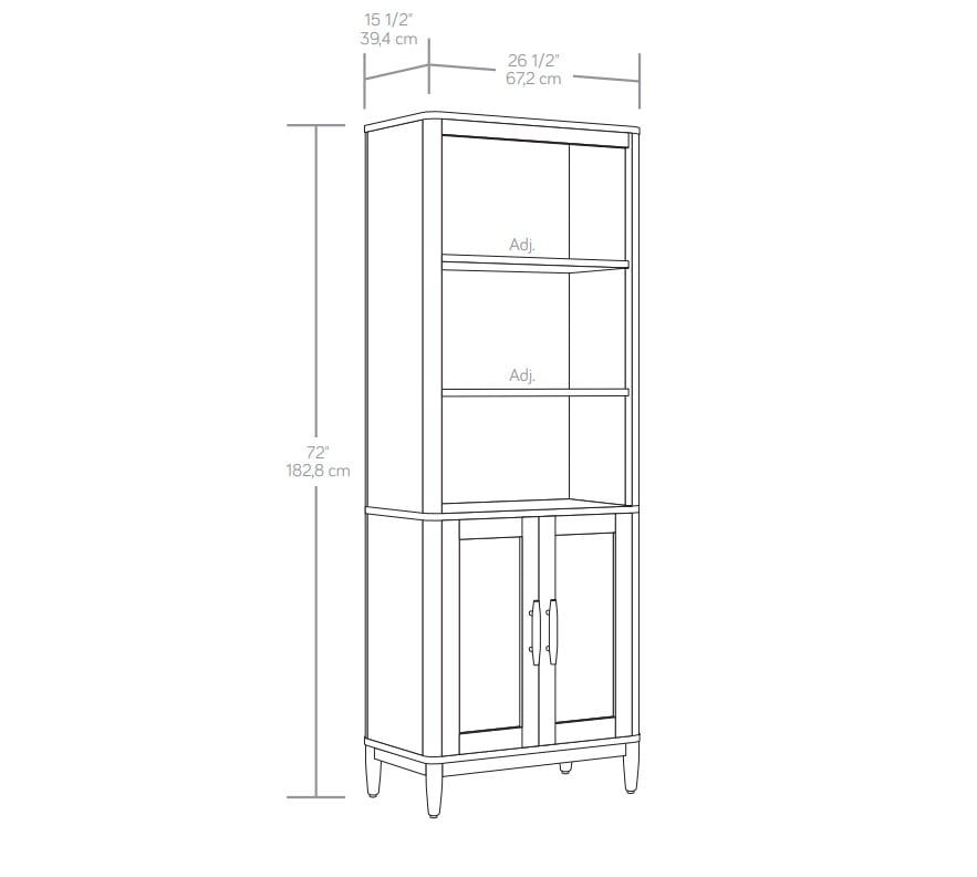  Springwood Bookcase with Doors, Light Honey Finish