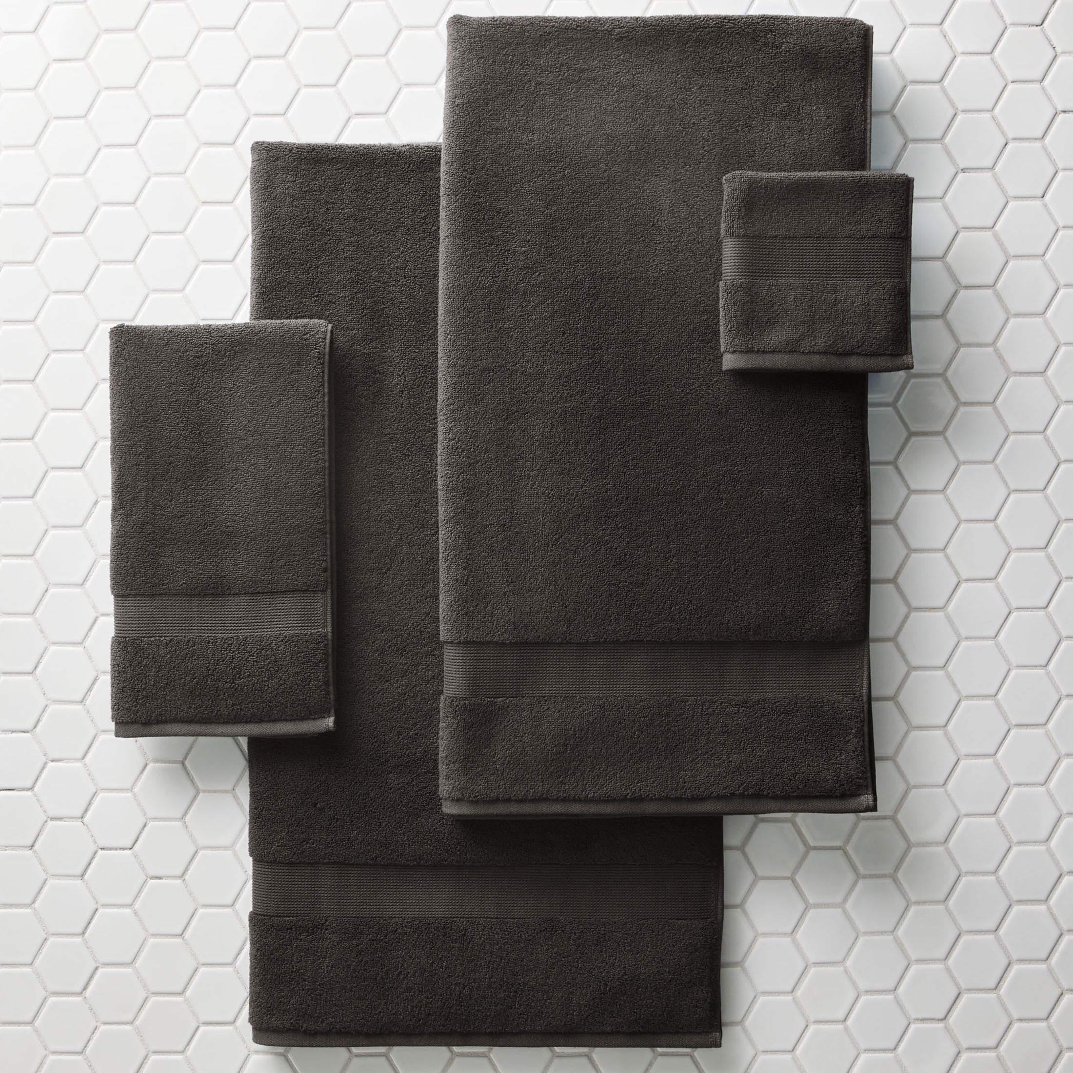 Signature Soft Solid 6 Piece Towel Set,Gray Shadow
