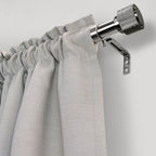  1" Satin Nickel Knurled Cylinder Curtain Rod, 42-120"