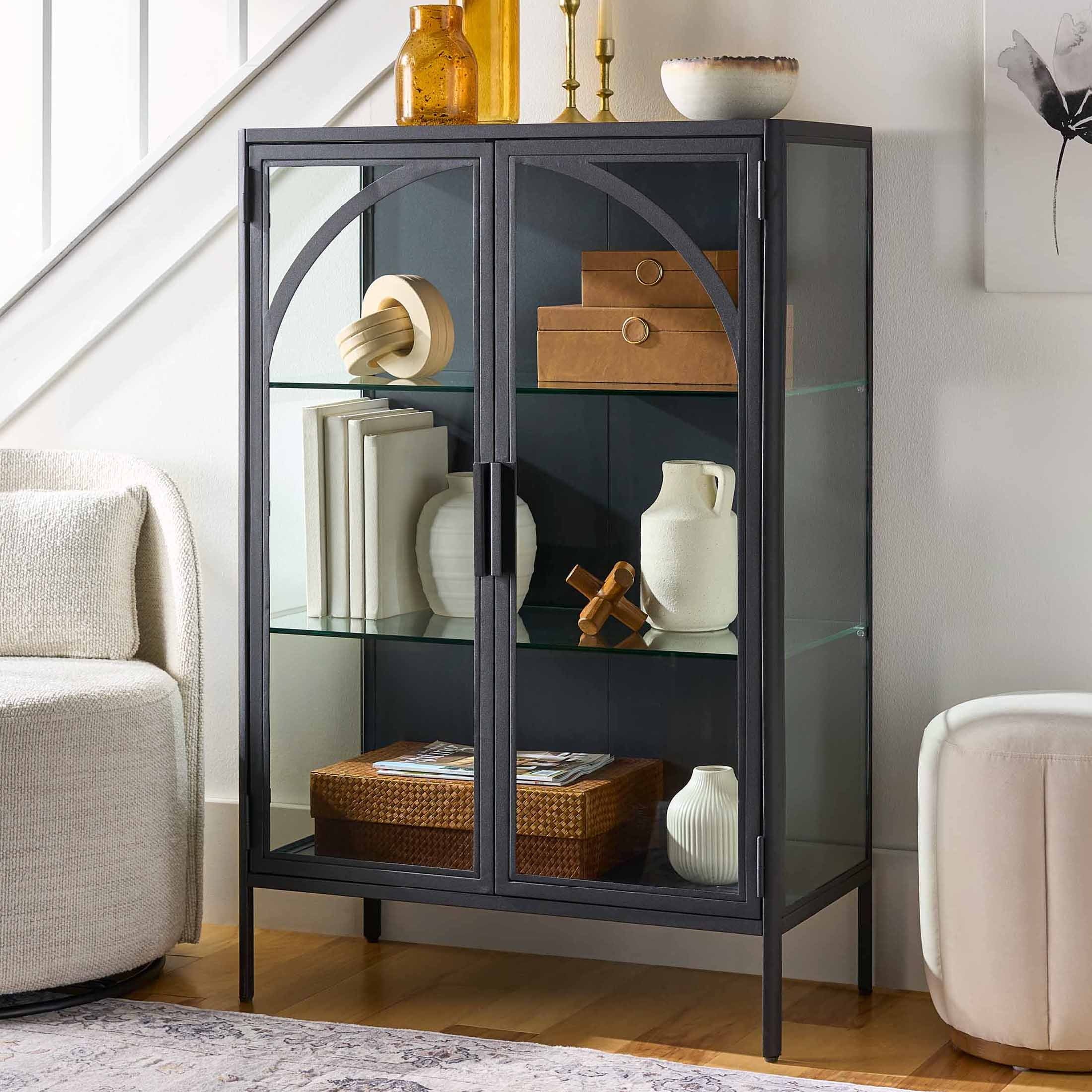  Nola Accent Cabinet, Black Finish