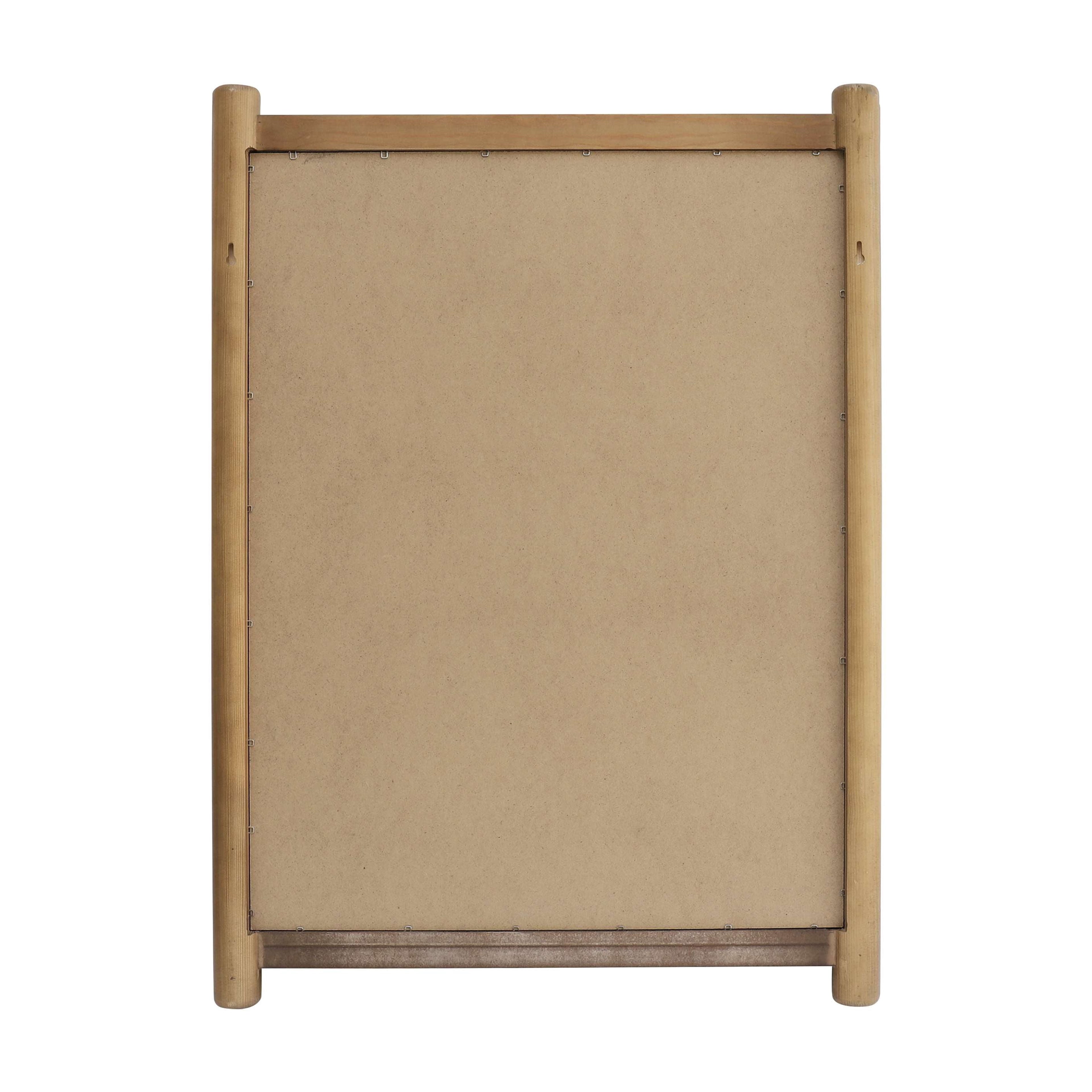  Craftsman Solid Wood Wall Mirror, 21.5 x 30 Inch, Natural Finish