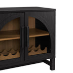  Juliet Arch Door Kitchen Console, Black Finish
