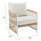  Lilah 2-Pack Outdoor Wicker Lounge Chairs, White