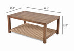  Bellamy Outdoor 1pc Patio Coffee Table, Tan Wicker
