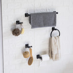  Steel Wall Mount 5PC Bath Hardware and Towel Holder Set Matte Black, Horizontal Orientation