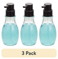 (3 pack)  Recycled Glass Foaming Soap Pump, Clear/ Black