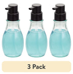 (3 pack)  Recycled Glass Foaming Soap Pump, Clear/ Black
