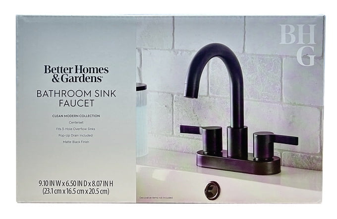  Clean Modern 4" Centerset Bathroom Faucet in Matte Black