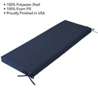 48" x 18" Premium Outdoor Bench Seat Cushion, 1-Piece, Navy