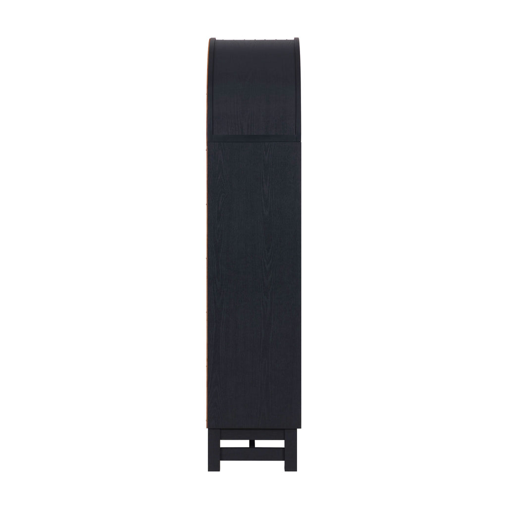  Juliet Open Arch Bookcase, Rich Black and Light Honey