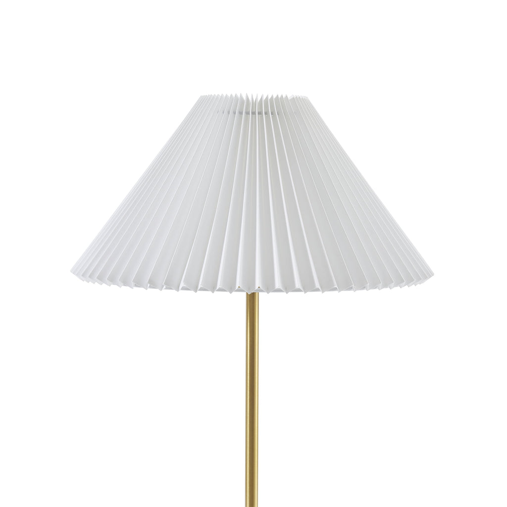 21" Gold Brass Pleated Shade Table Lamp