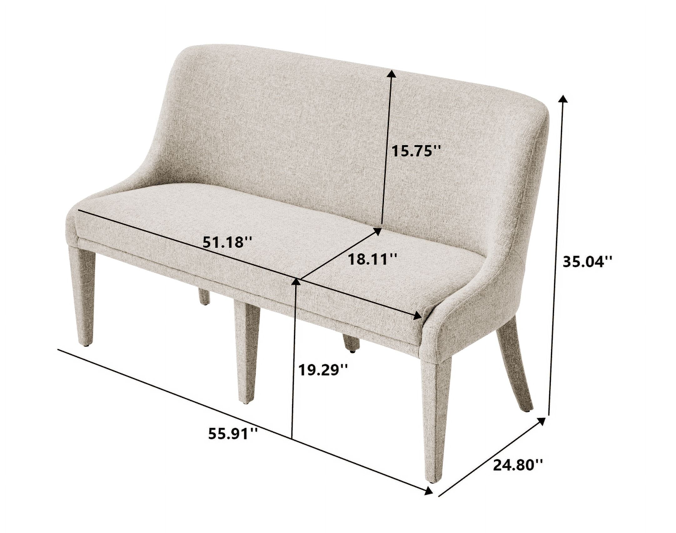  Windsor Upholstered Dining Bench, Wheat