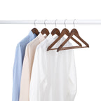 (5 pack)  Wood Suit Hangers for Adult, 5 Pack, Walnut Finish
