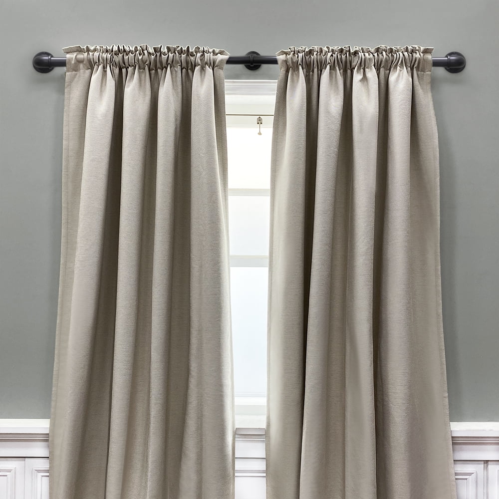  1" Industrial Pipe Single Curtain Rod 42-120" Wrought Iron