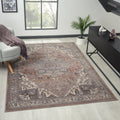  Mauve Persian Medallion Indoor Area Rug, 5' x 7'