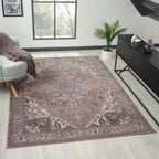  Mauve Persian Medallion Indoor Area Rug, 5' x 7'