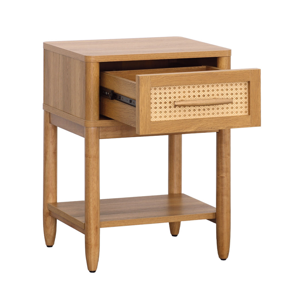  Springwood Caning Nightstand, Light Honey Finish