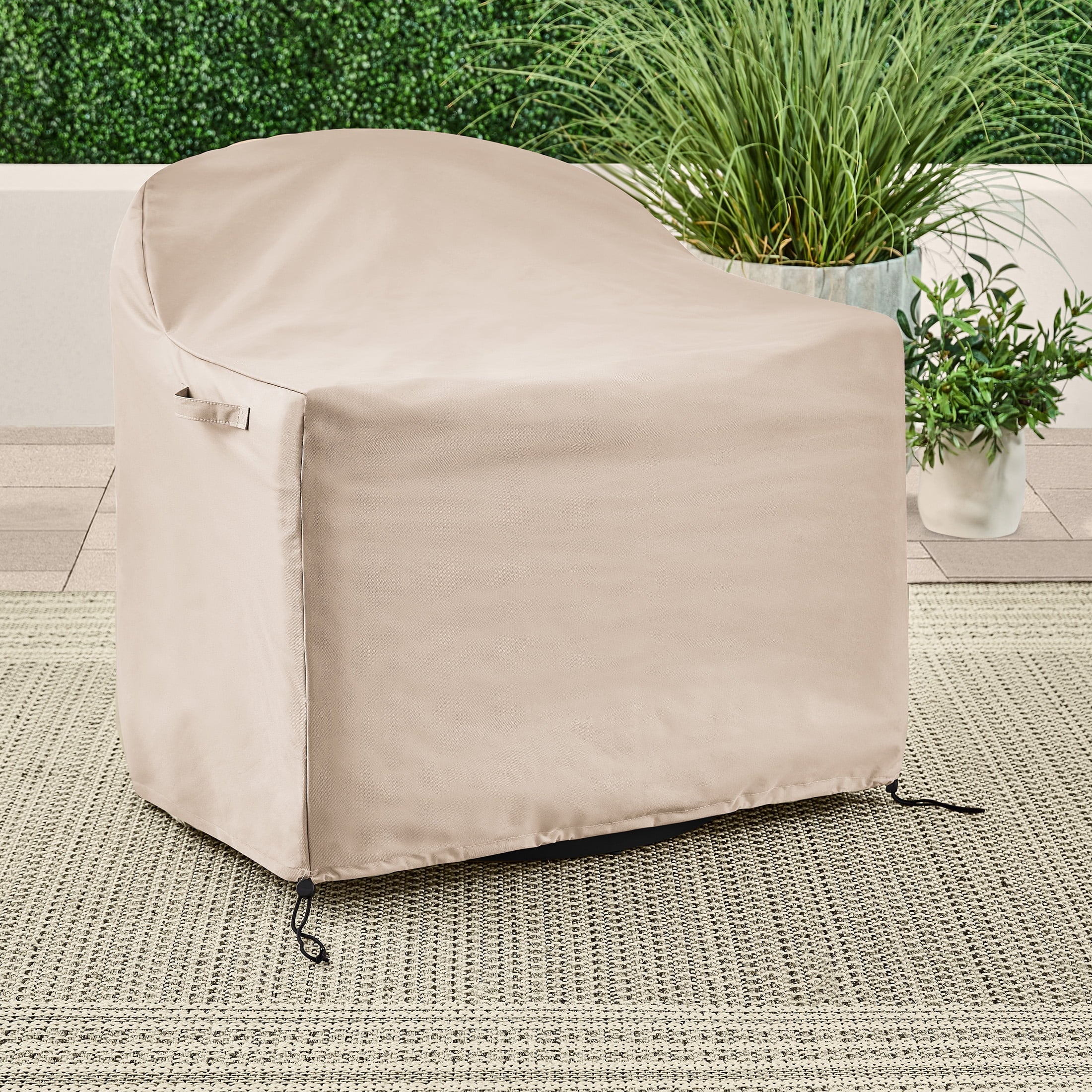  Bellamy Outdoor Motion Chair, Dark Brown Wicker with Cream Cushion