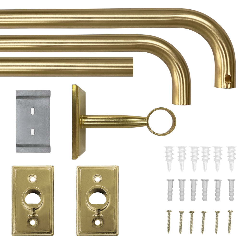  1� Brass Metal French Wrap Curtain Rod 42-120�