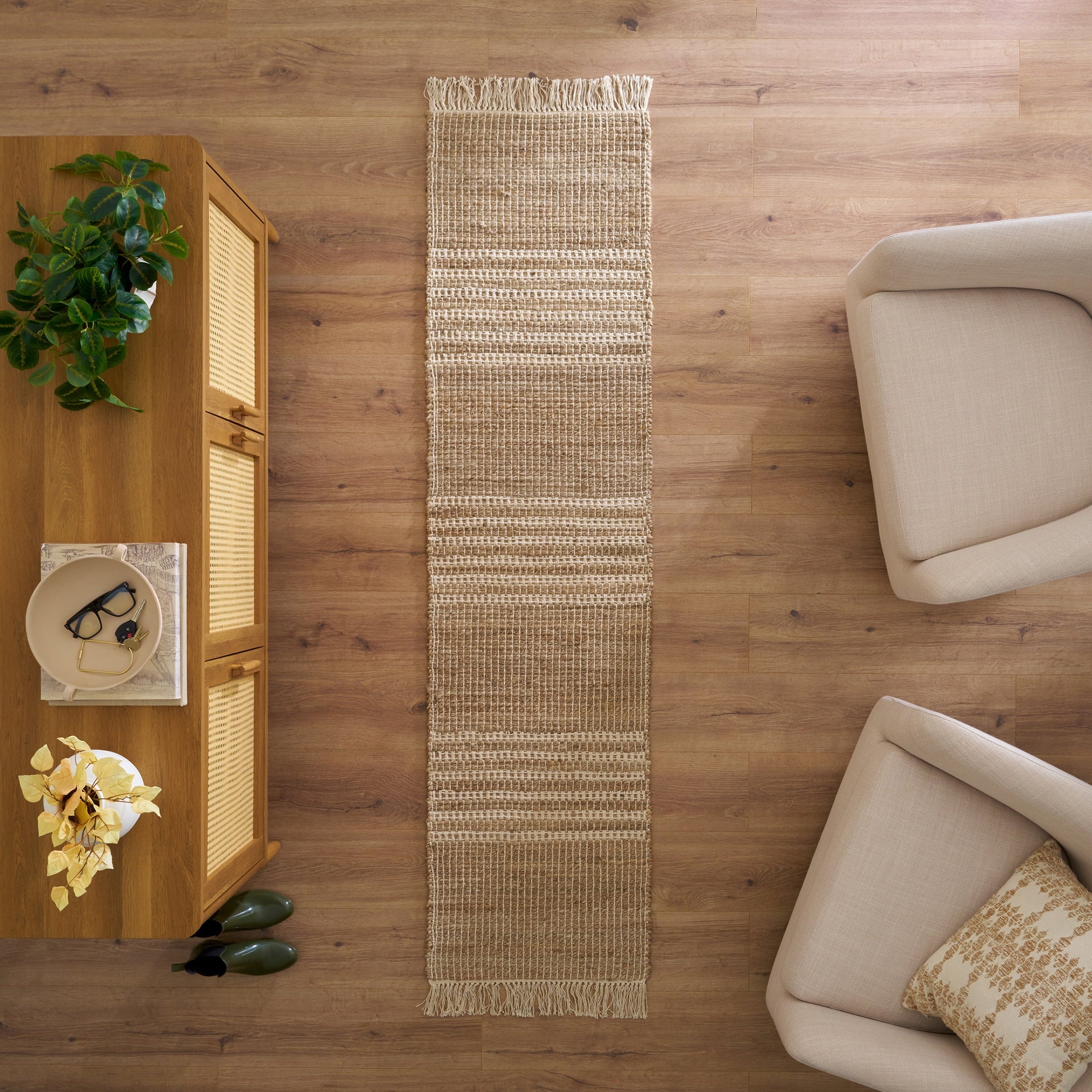  Sharma Jute 7' Indoor Runner Rug