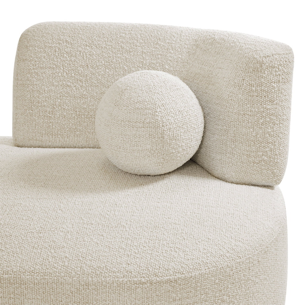  Juliet Modern Boucle Chaise & Storage Ottoman, Pearl