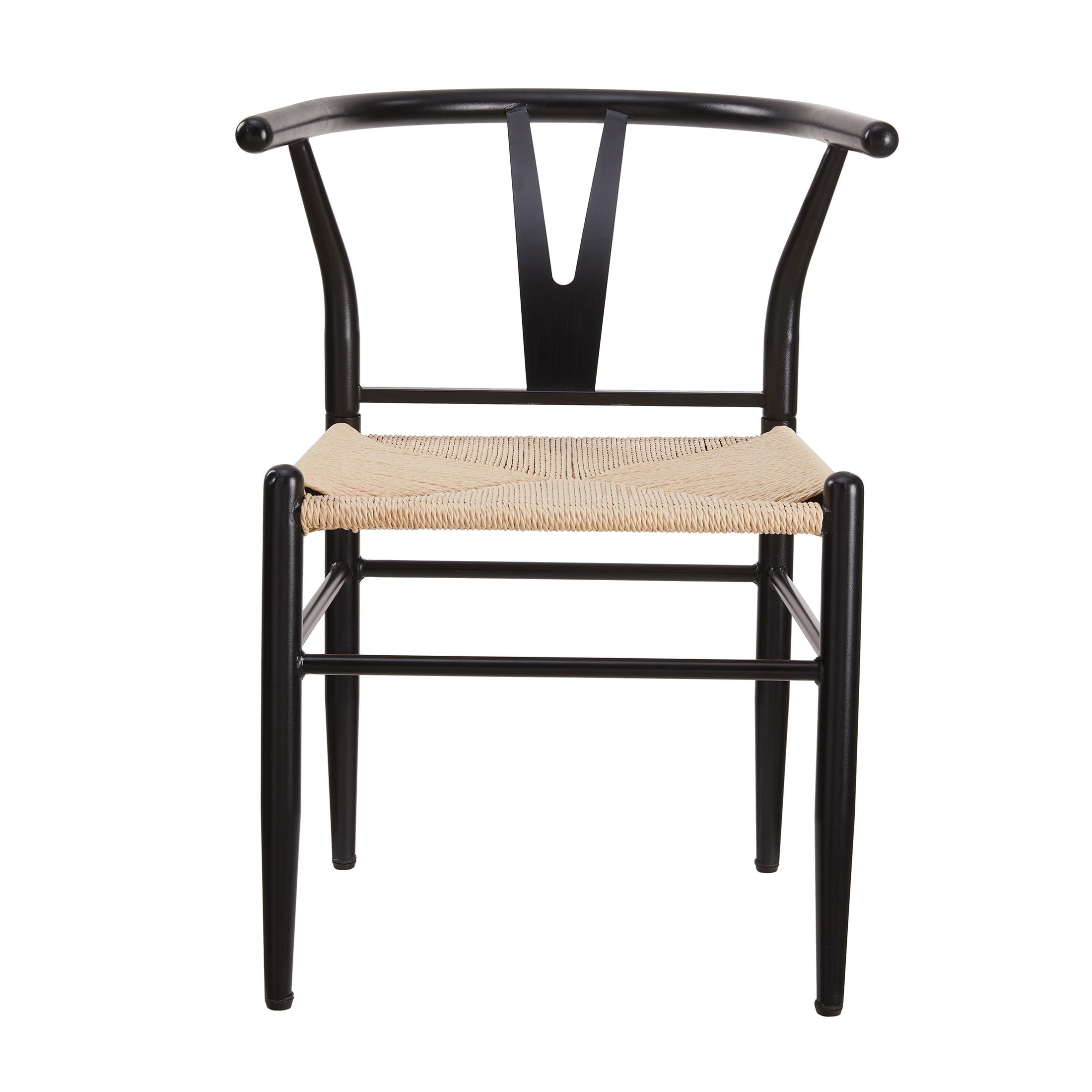  Springwood Wishbone Chair 2 Pack, Metal Base Black Finish
