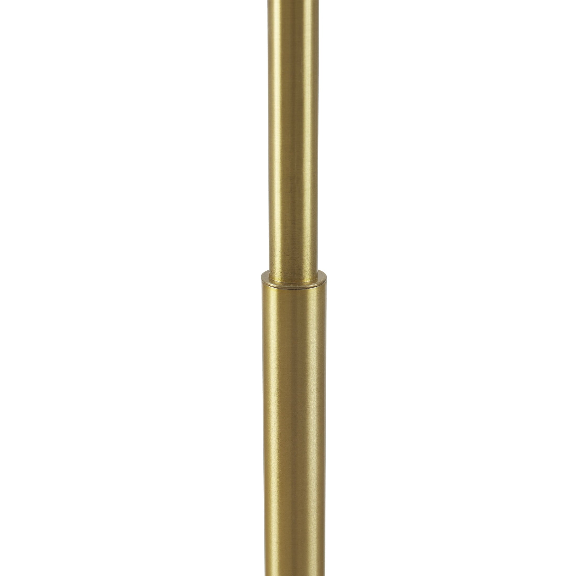  62" Modern Pull-chain Brass Floor Lamp with Brass Dome Shade