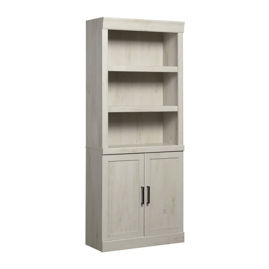  Glendale Bookcase With Doors, Rustic White Finish