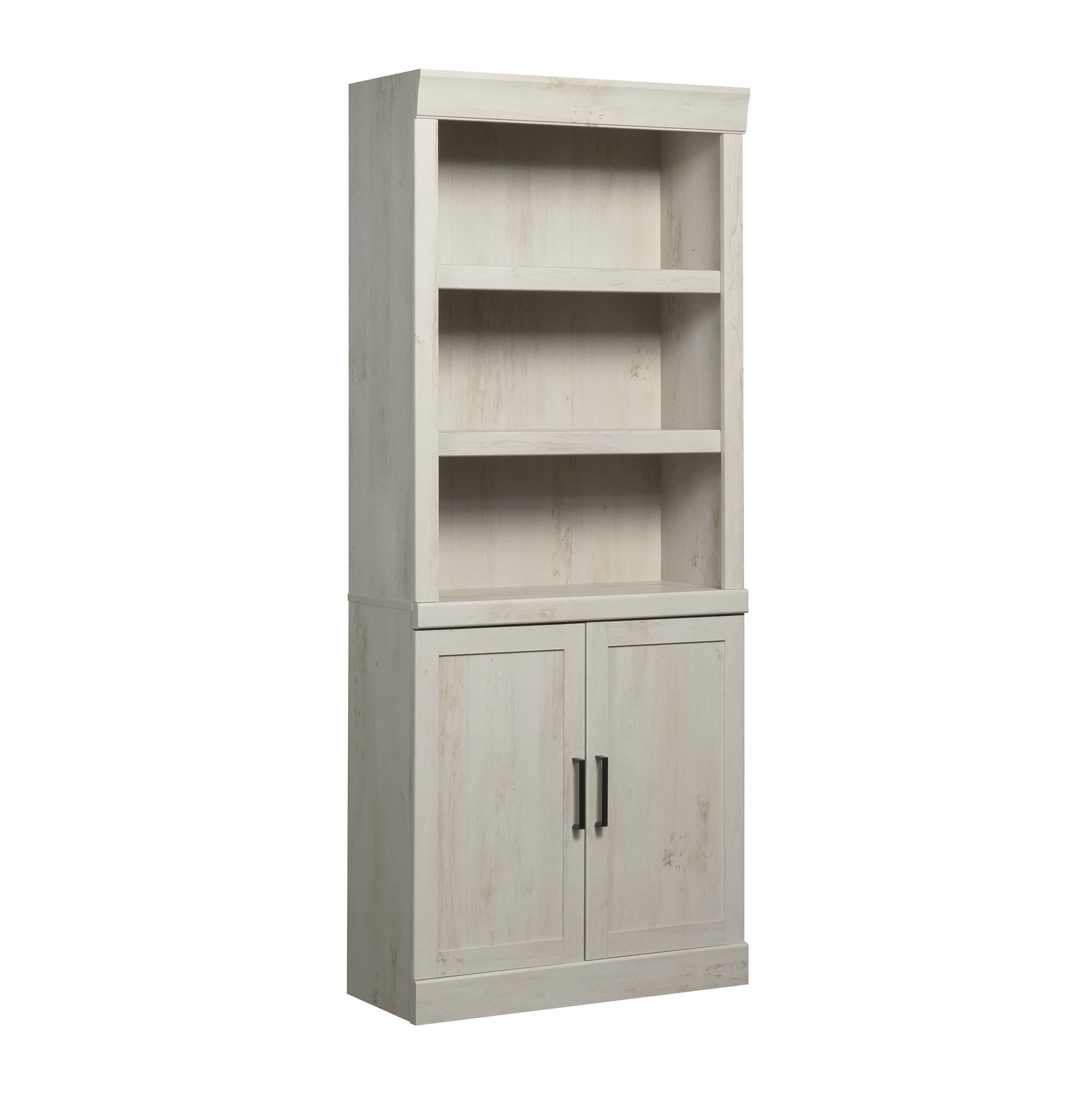  Glendale Bookcase With Doors, Rustic White Finish