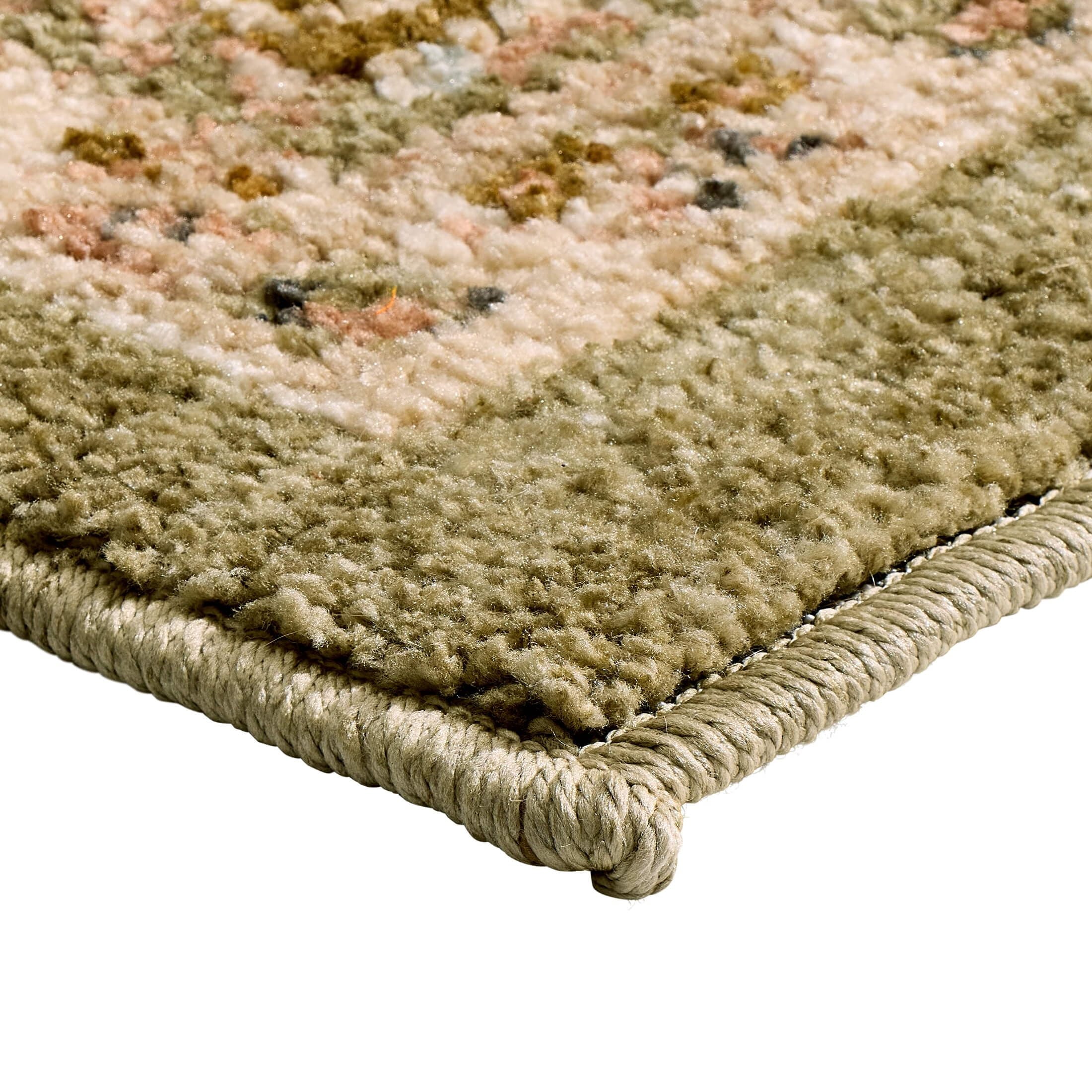  and Garden Modern Oushak Low Pile Stain and Fade Resistant Indoor Green Area Rug, 7'10" x 10'