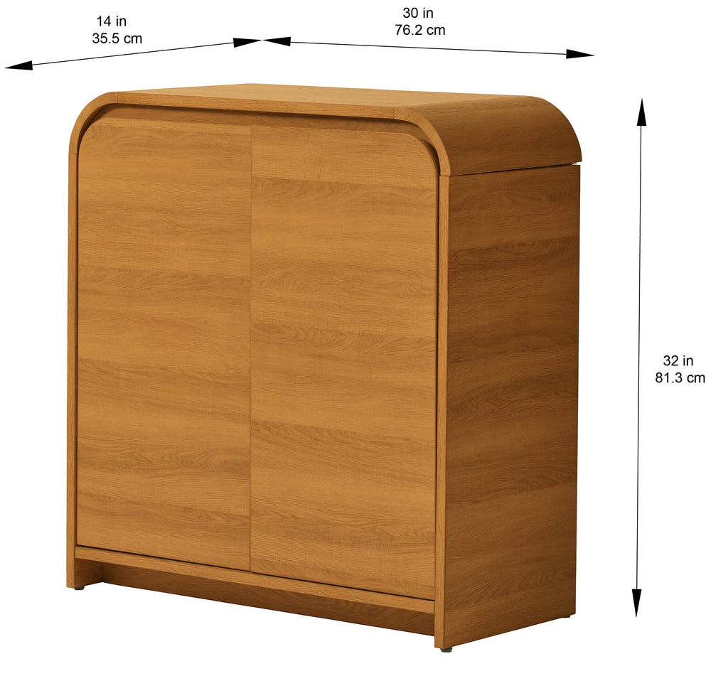  Juliet Curved Accent Cabinet, Warm Honey