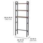  Jace 3-Shelf over-the-Toilet Storage Shelf with Black Frame and Oak Shelves