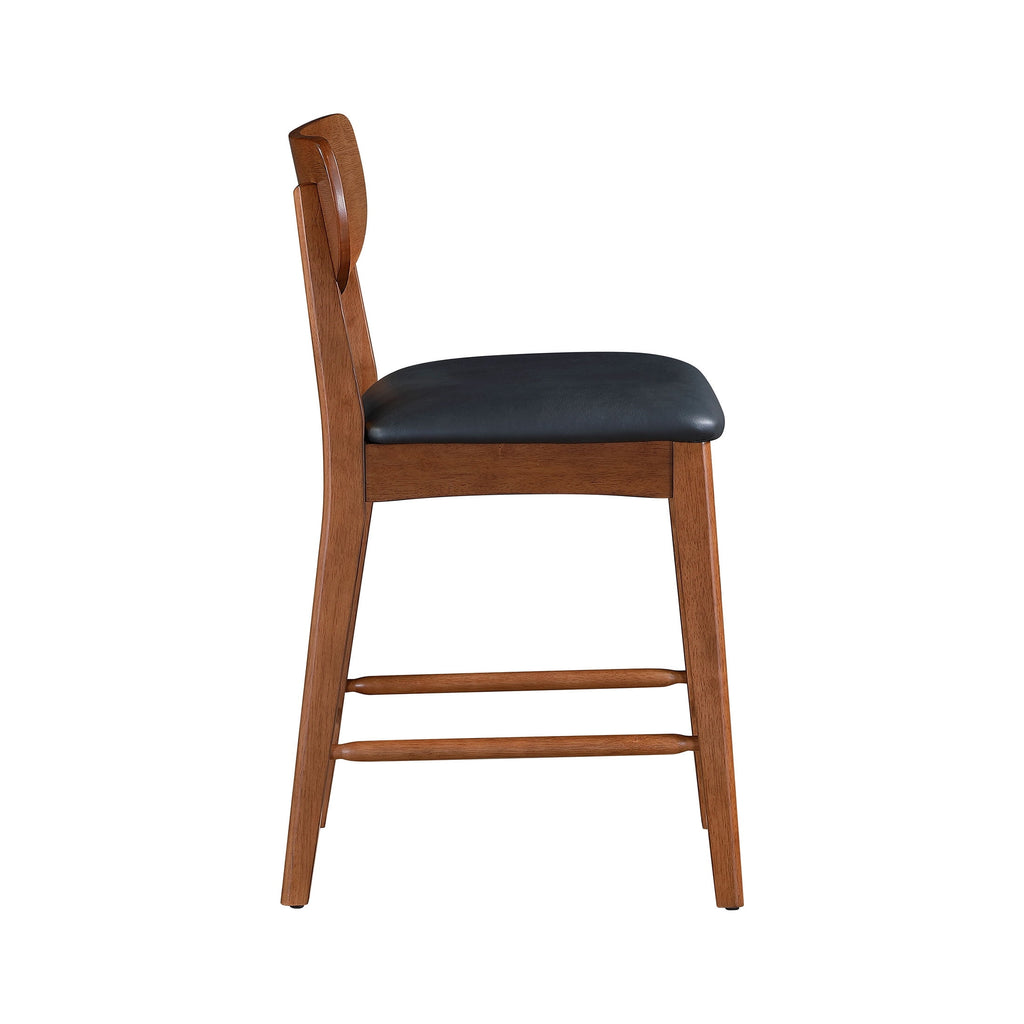  Greyson Counter Height Stools, Black Faux Leather Seat, Set of 2