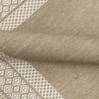  5'x7' Beige Border & Striped Reversible Indoor/Outdoor Rug