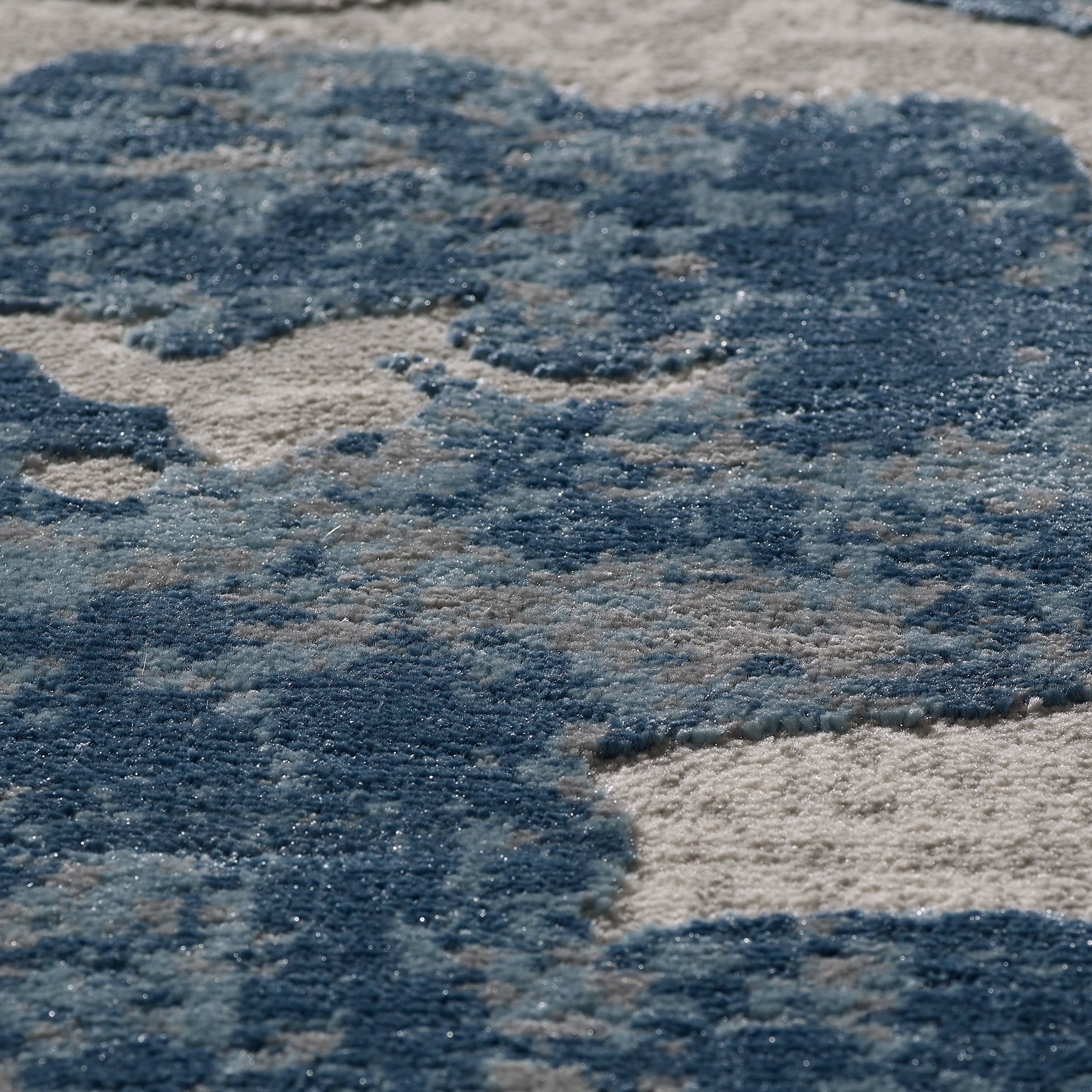  Blue & Gray Botanical Blooms, Indoor Area Rug, 5' x 7'