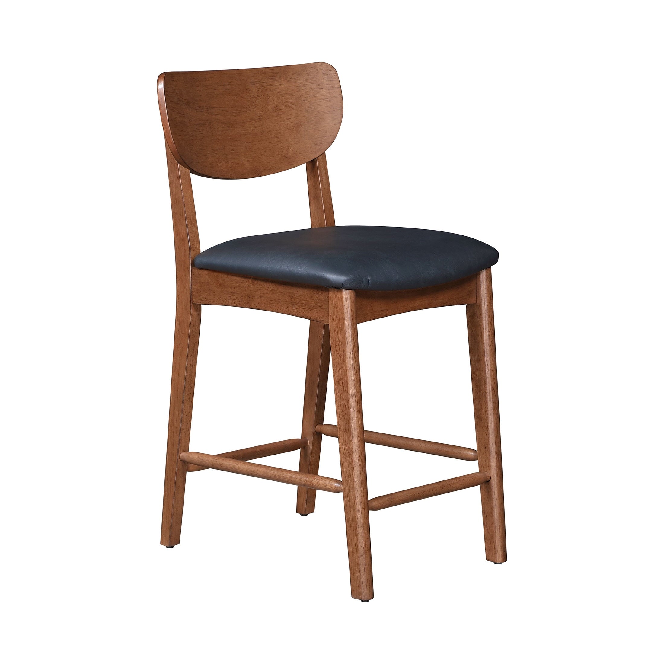  Greyson Counter Height Stools, Black Faux Leather Seat, Set of 2
