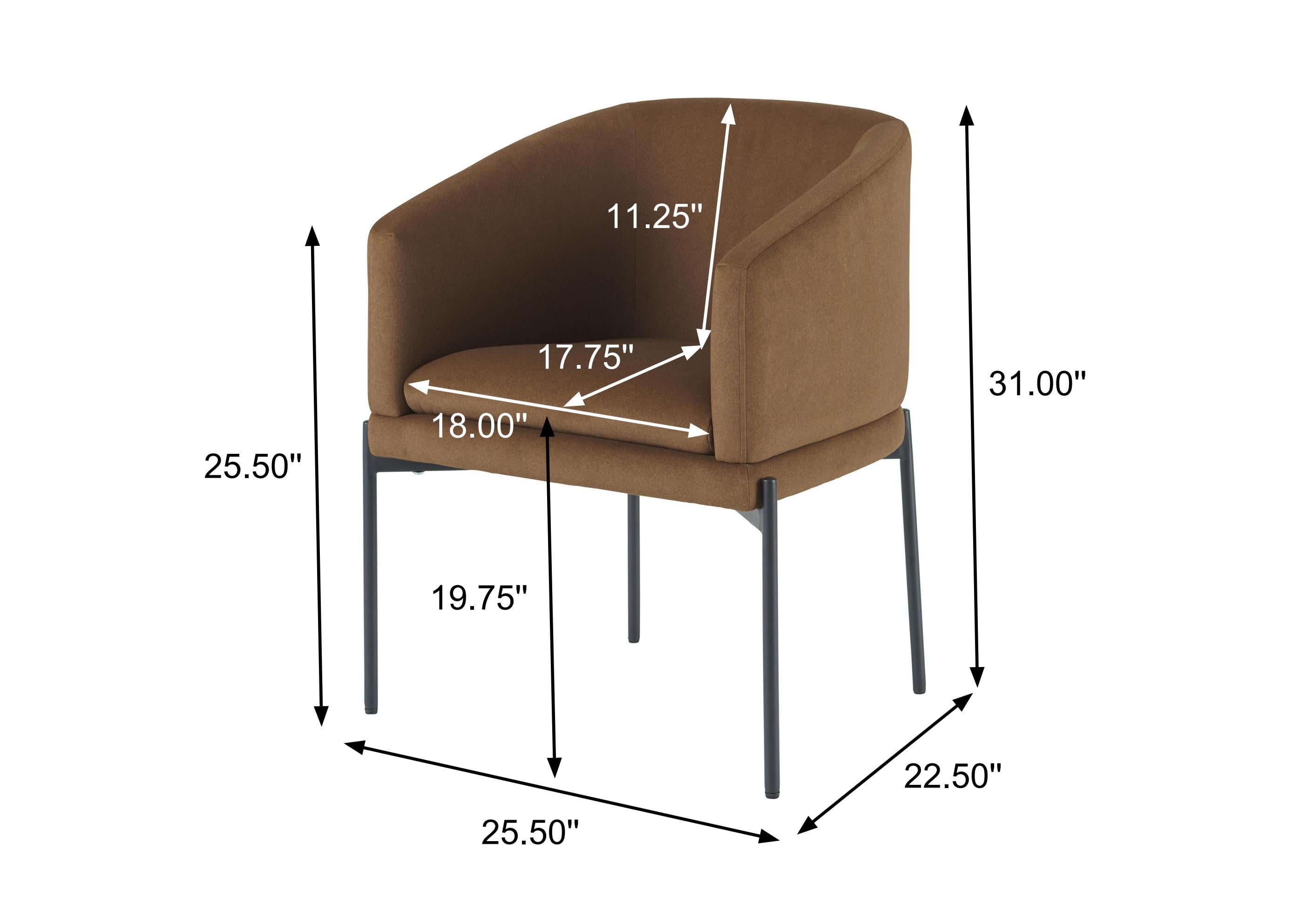 Better Home and Garden Wyatt velvet Dining Chair 2pk, Vesper Tobacco