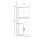  Glendale Bookcase With Doors, Rustic White Finish