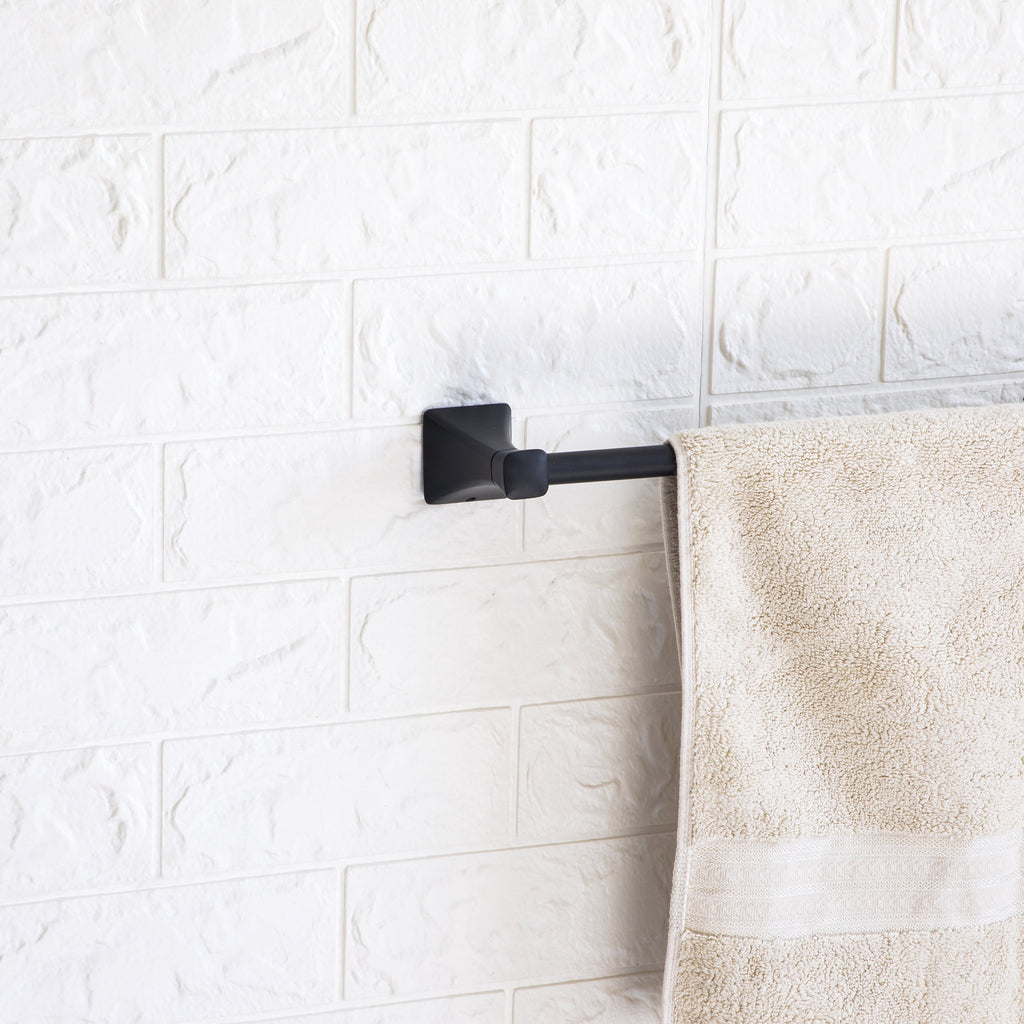  Steel Wall Mount 5PC Bath Hardware and Towel Holder Set Matte Black, Horizontal Orientation