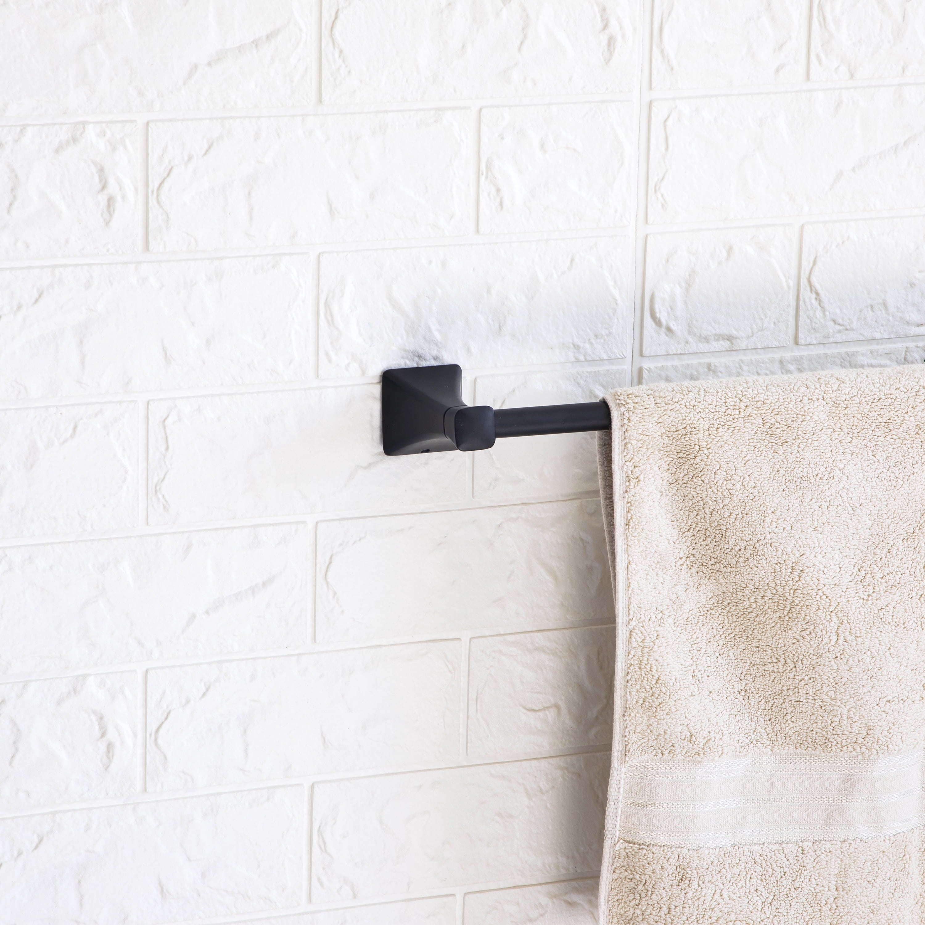  Steel Wall Mount 5PC Bath Hardware and Towel Holder Set Matte Black, Horizontal Orientation