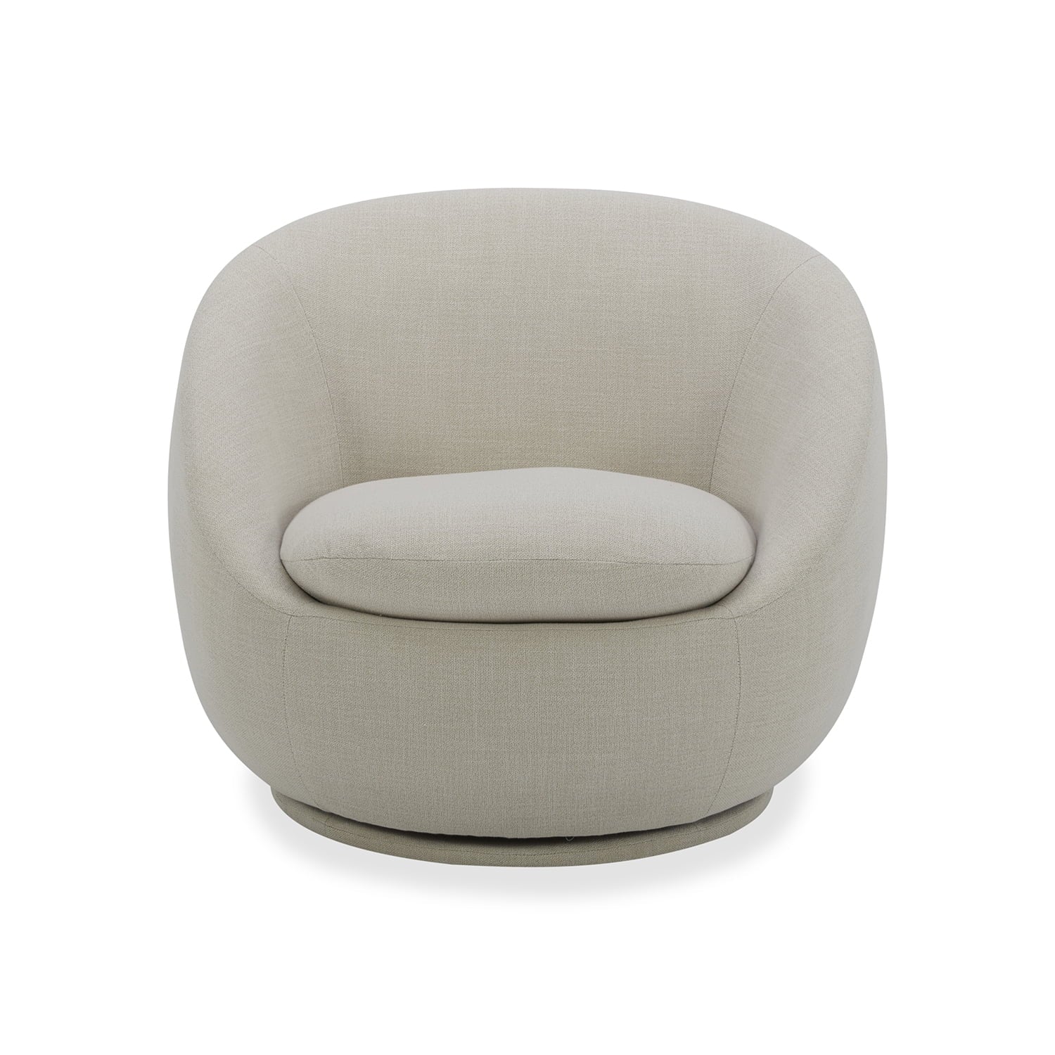  Mira Swivel Accent Chair, Cream Linen
