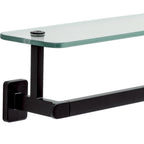  Alden 18" Towel Bar with Glass Shelf in Matte Black