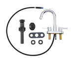  Clean Modern Chrome 4" Centerset Bathroom Faucet with Pull-Down Sprayer