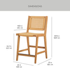  Vista Woven Counter-Height Stools 2 Pack, Light Honey Finish