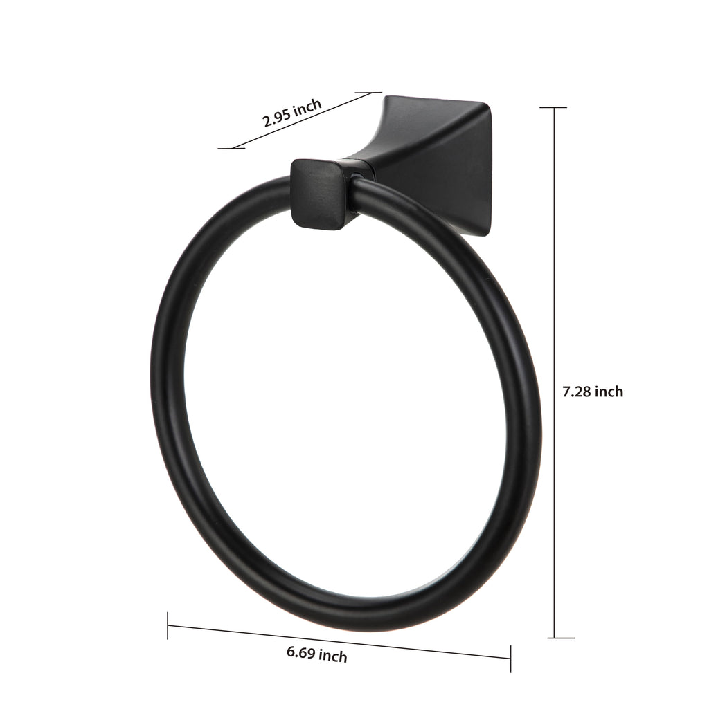  Steel Wall Mount 5PC Bath Hardware and Towel Holder Set Matte Black, Horizontal Orientation