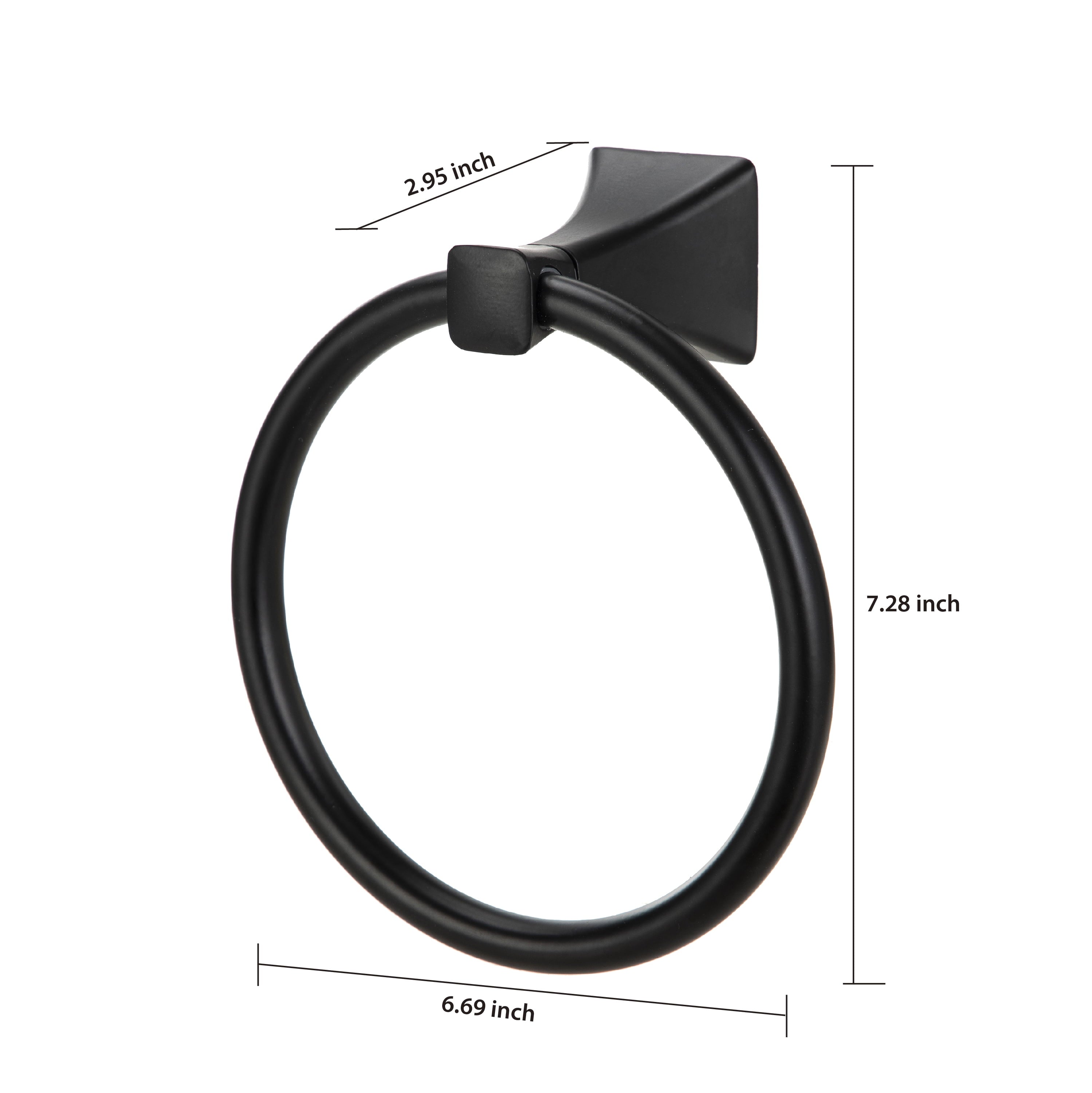  Steel Wall Mount 5PC Bath Hardware and Towel Holder Set Matte Black, Horizontal Orientation