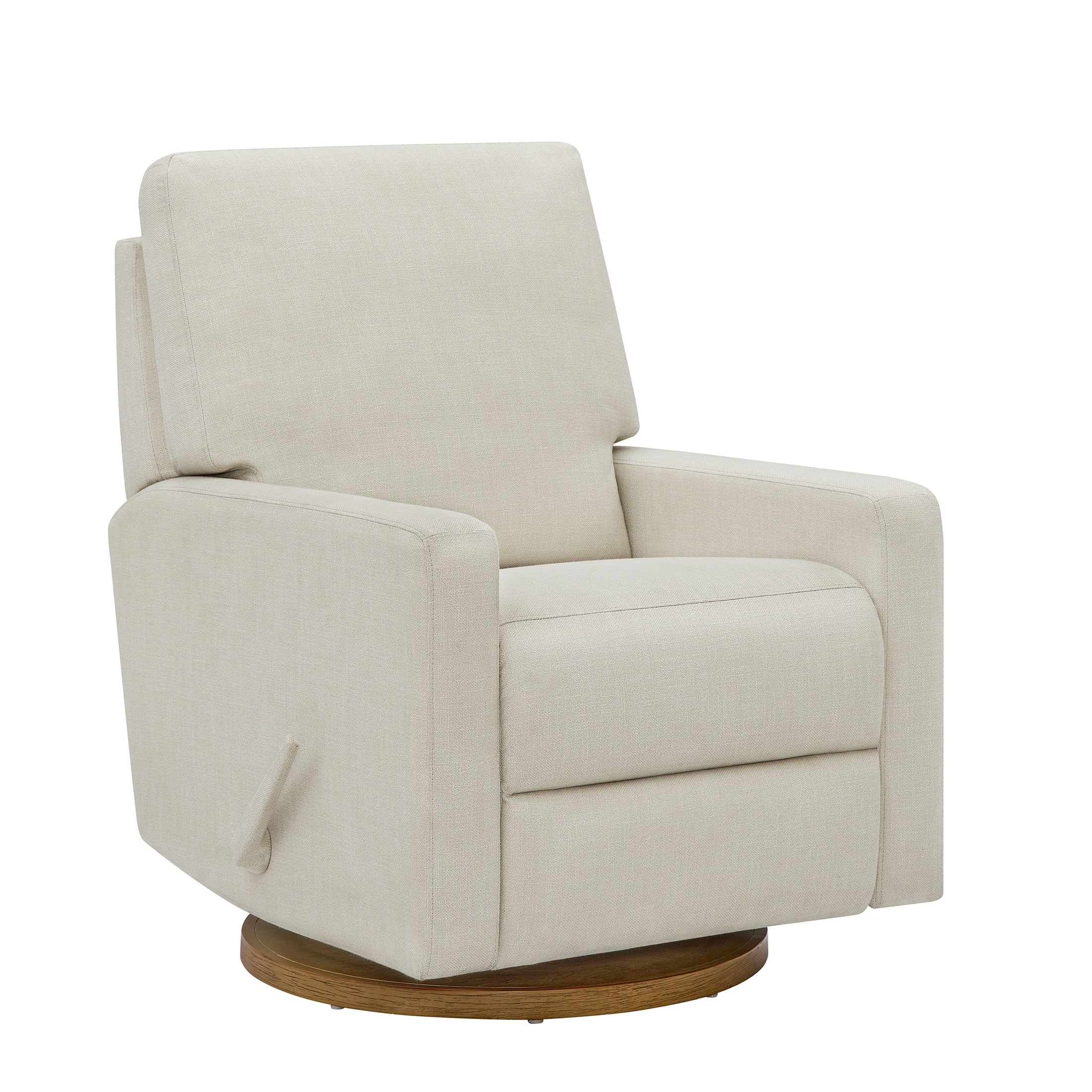  Modern Farmhouse Swivel Glider Recliner, Cream Linen
