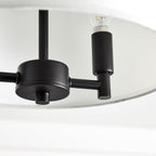  2-Light Matte Black Indoor Flush Mount Light, Fabric Shade, Bulbs Included