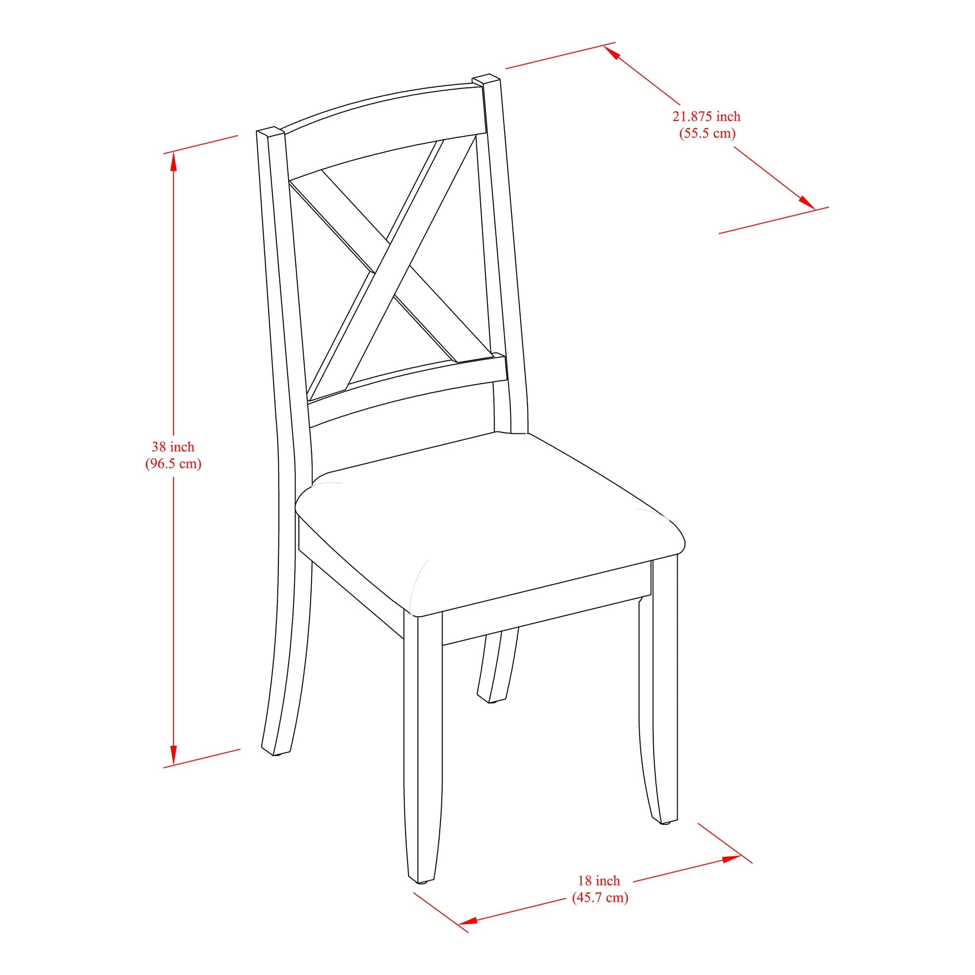  Maddox Crossing Dining Chair, Set of 2, Brown