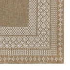  5'x7' Beige Border & Striped Reversible Indoor/Outdoor Rug